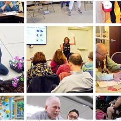 Collage of images of people in classrooms